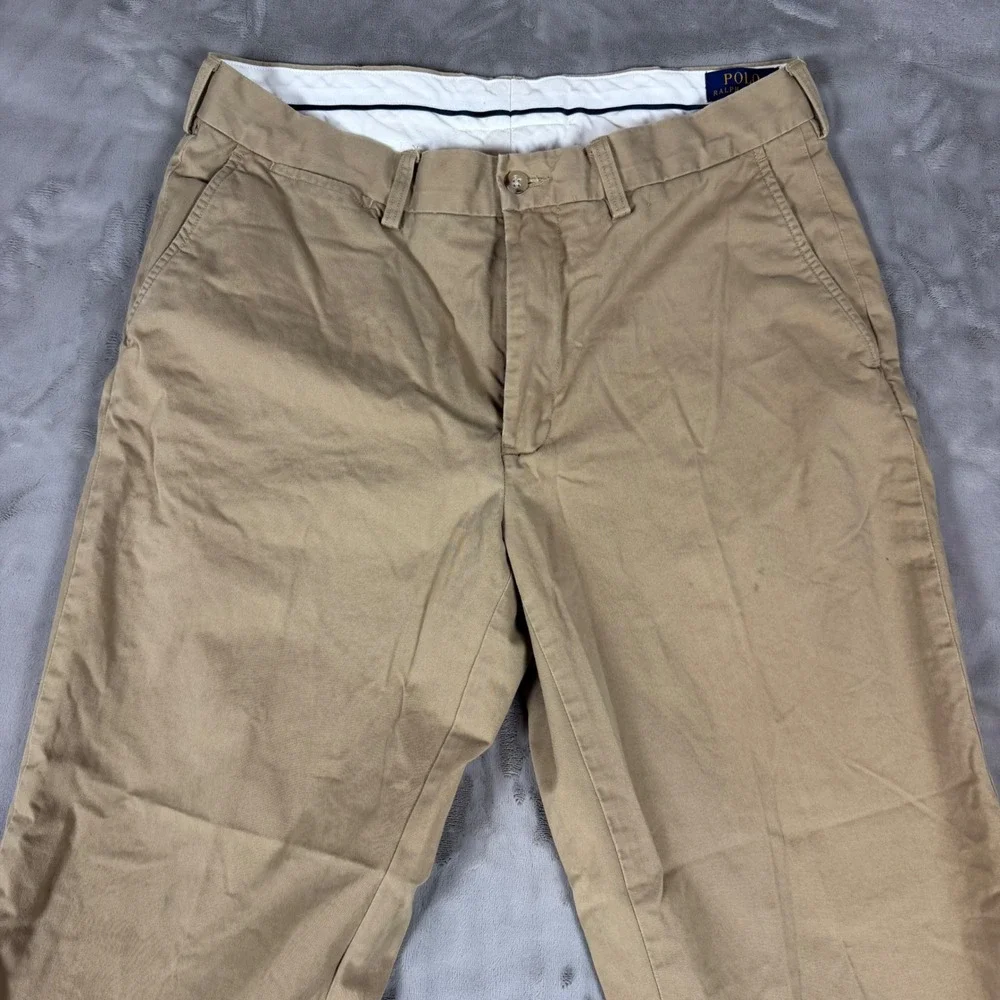 Polo Ralph Lauren Mens Stretch Classic Fit Chino Pants Tan Khaki 34x32